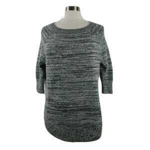 Express Womens Wool Mohair Blend 1/2 Sleeve Scoop Neck Gray Blended Sweater S